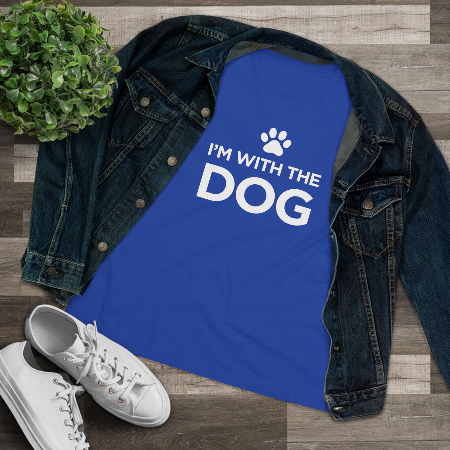 I'm with the Dog - Women's Cotton Tee