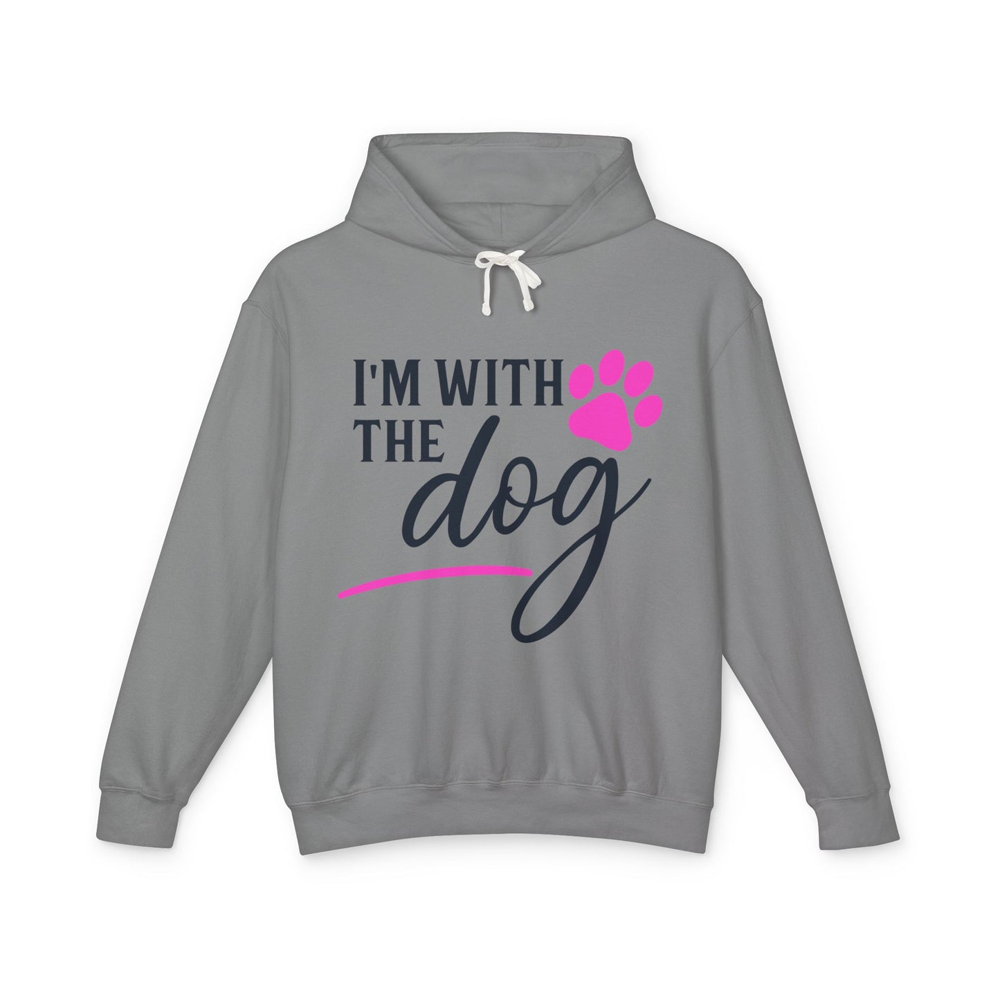 I'm with the Dog Pink Pawprint - Cozy Unisex Hoodie for Every Occasion