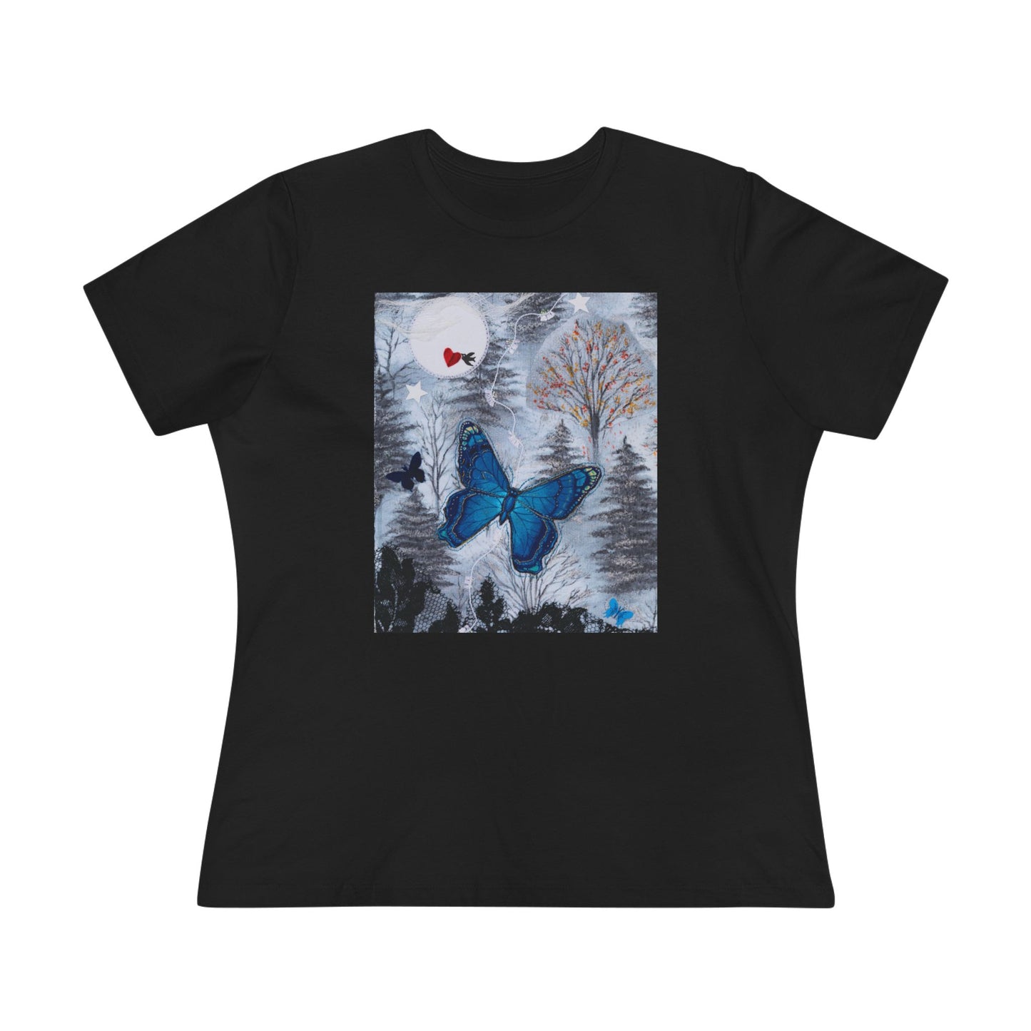 Blue Butterfly Artful Tee - Butterfly Dreamscape