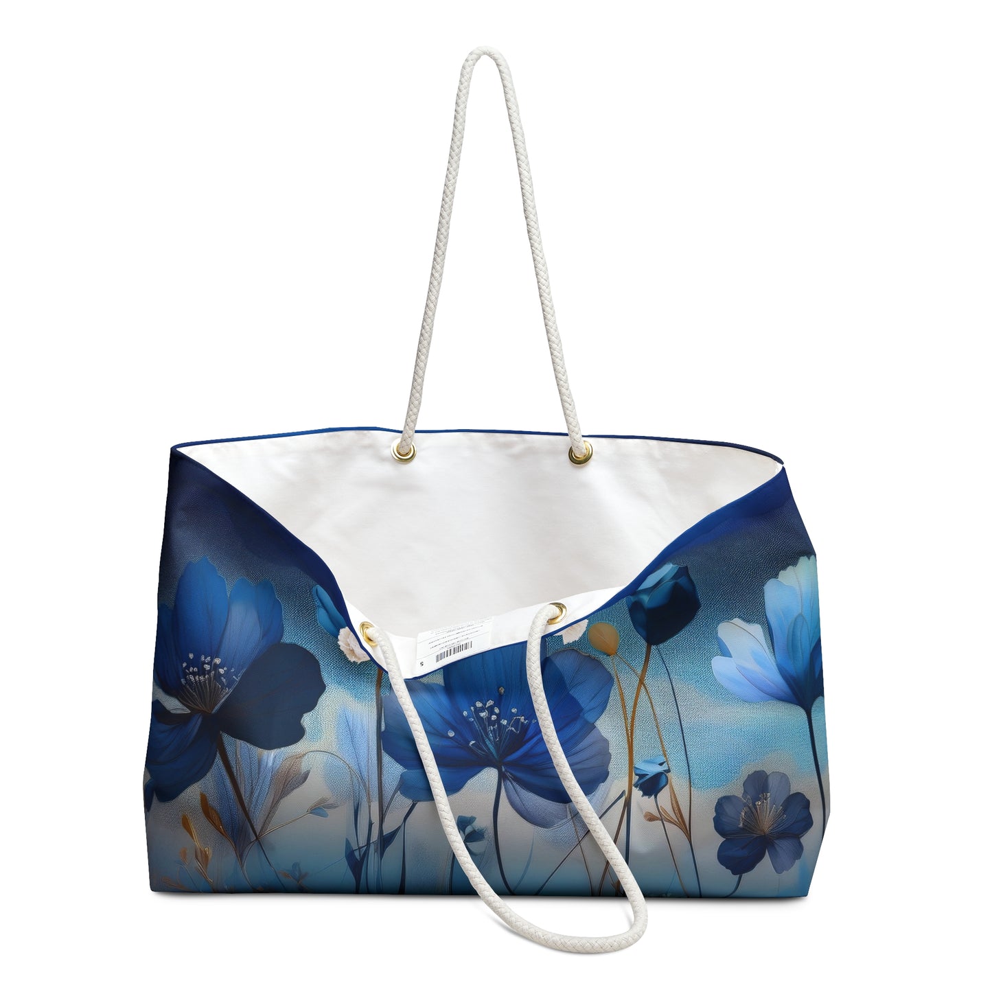 Floral Blue Weekender Bag | Travel Tote
