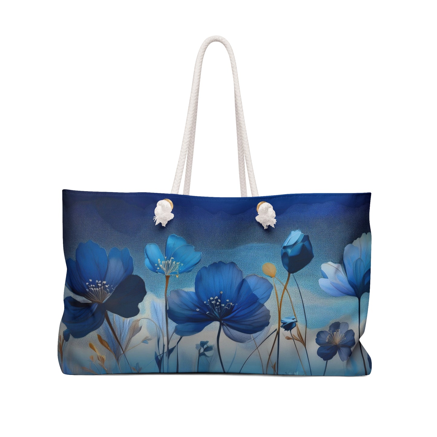 Floral Blue Weekender Bag | Travel Tote