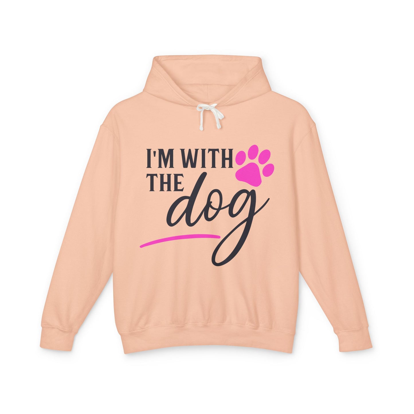 I'm with the Dog Pink Pawprint - Cozy Unisex Hoodie for Every Occasion