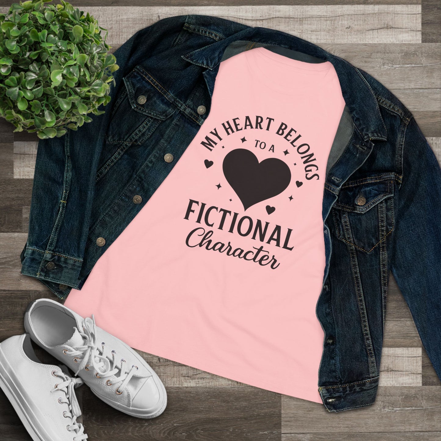 My Heart Belongs to a Fictional Character - Women's Cotton Tee, light colors