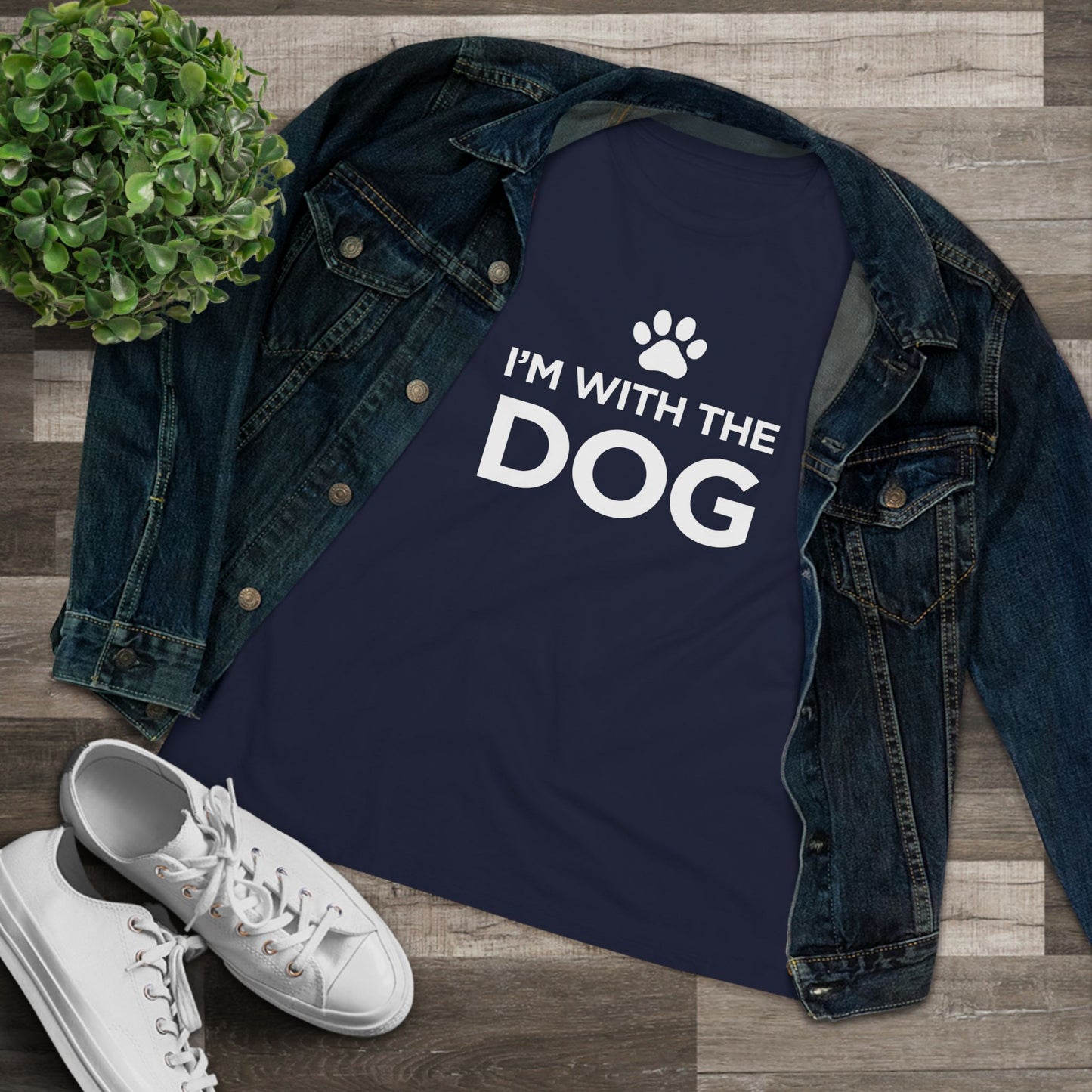 I'm with the Dog - Women's Cotton Tee