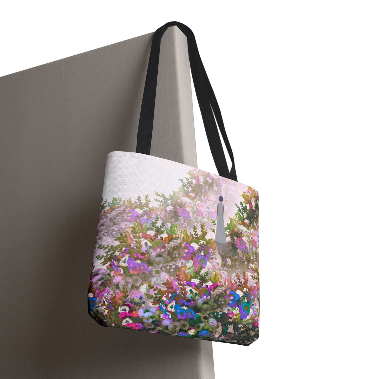 Floral Serenity Landscape Tote Bag