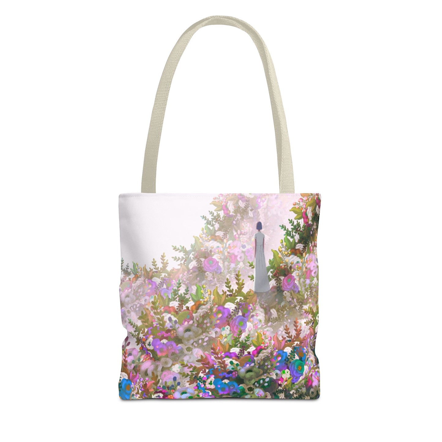 Floral Serenity Landscape Tote Bag