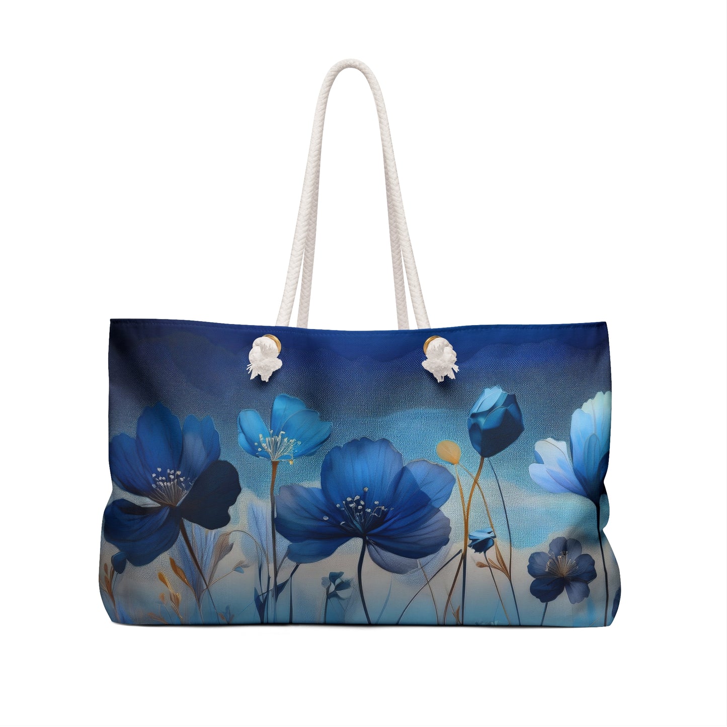 Floral Blue Weekender Bag | Travel Tote