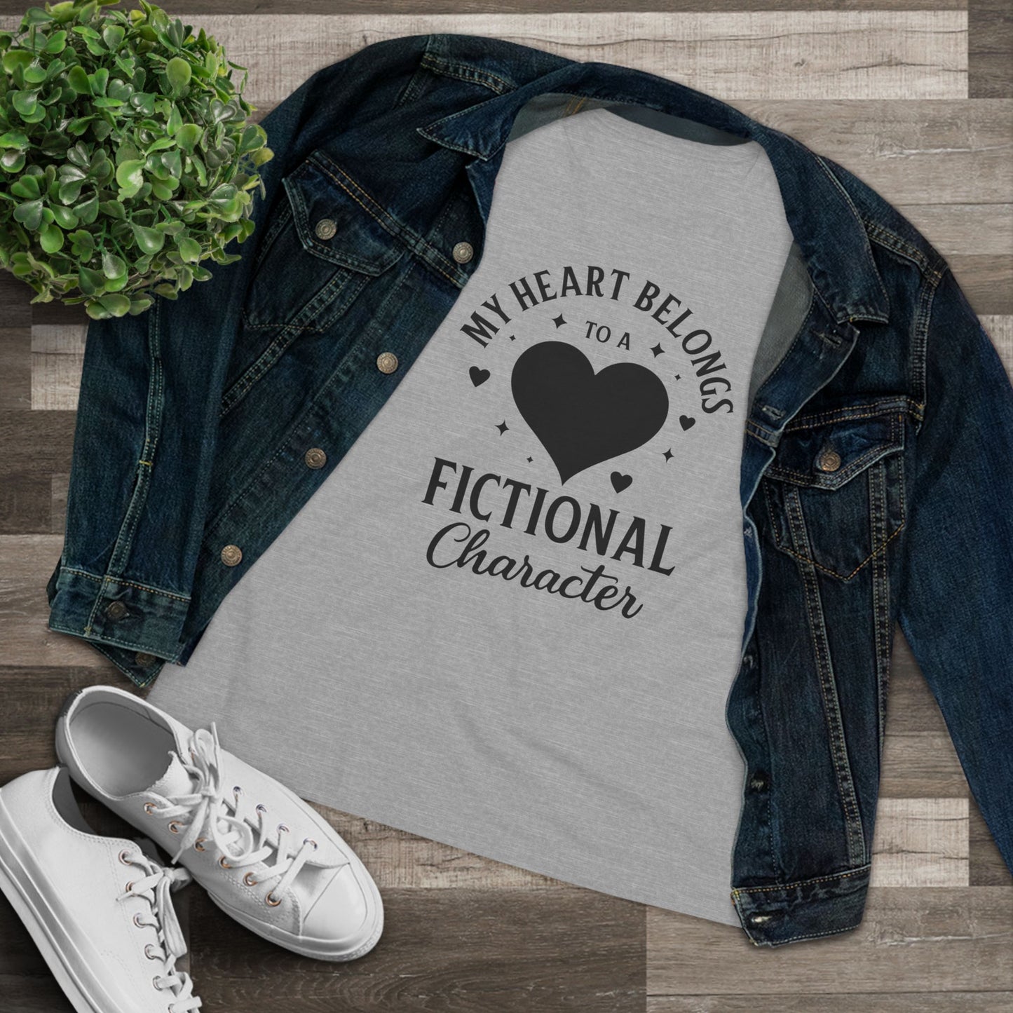 My Heart Belongs to a Fictional Character - Women's Cotton Tee, light colors