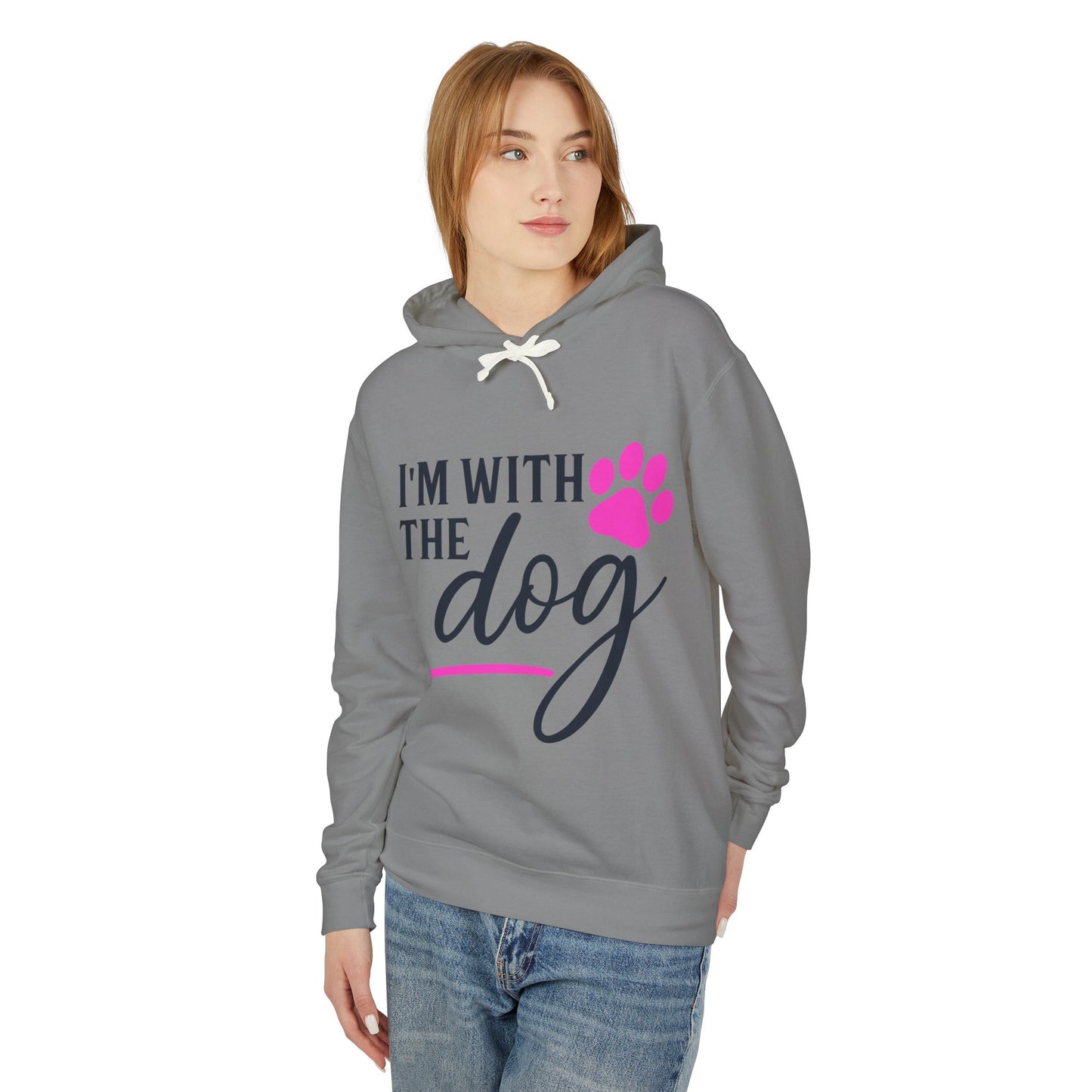 I'm with the Dog Pink Pawprint - Cozy Unisex Hoodie for Every Occasion