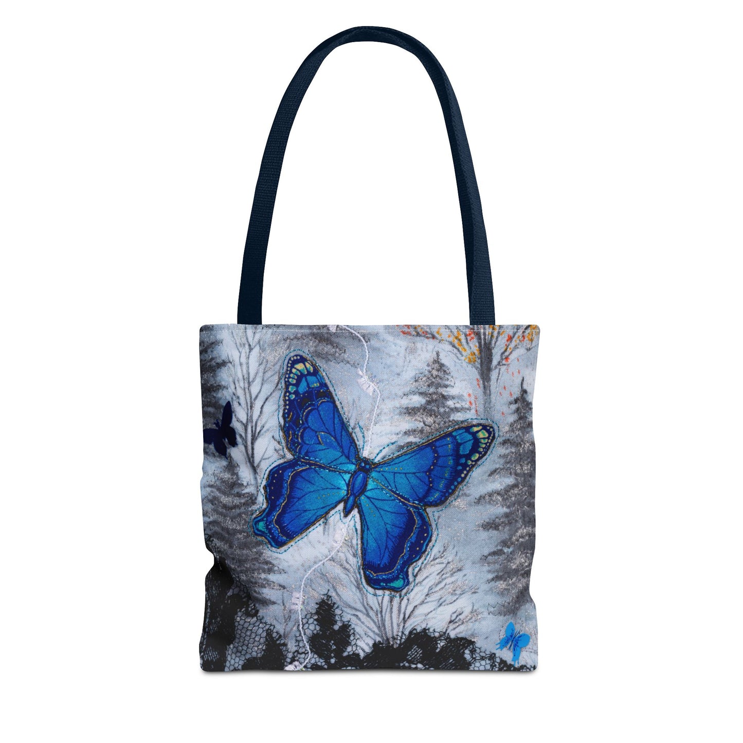 Blue Butterfly Artful Tote Bag