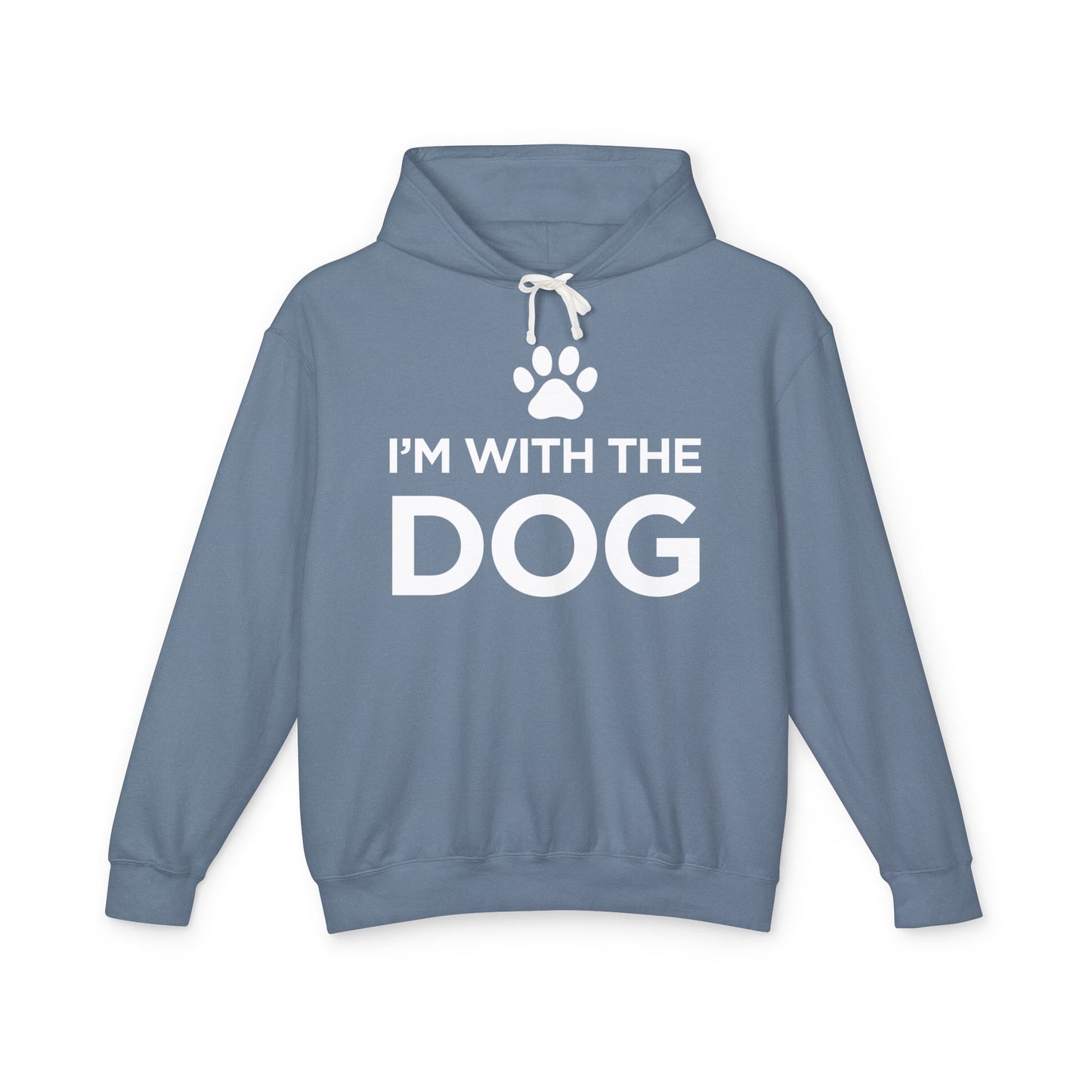 I'm with the Dog - Unisex Lightweight Hooded Sweatshirt