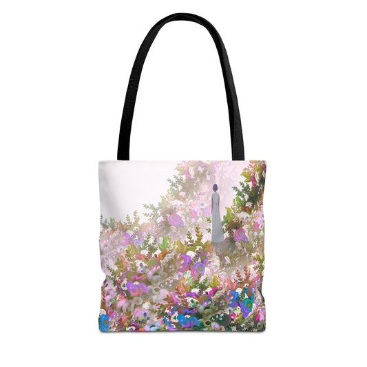Floral Serenity Landscape Tote Bag