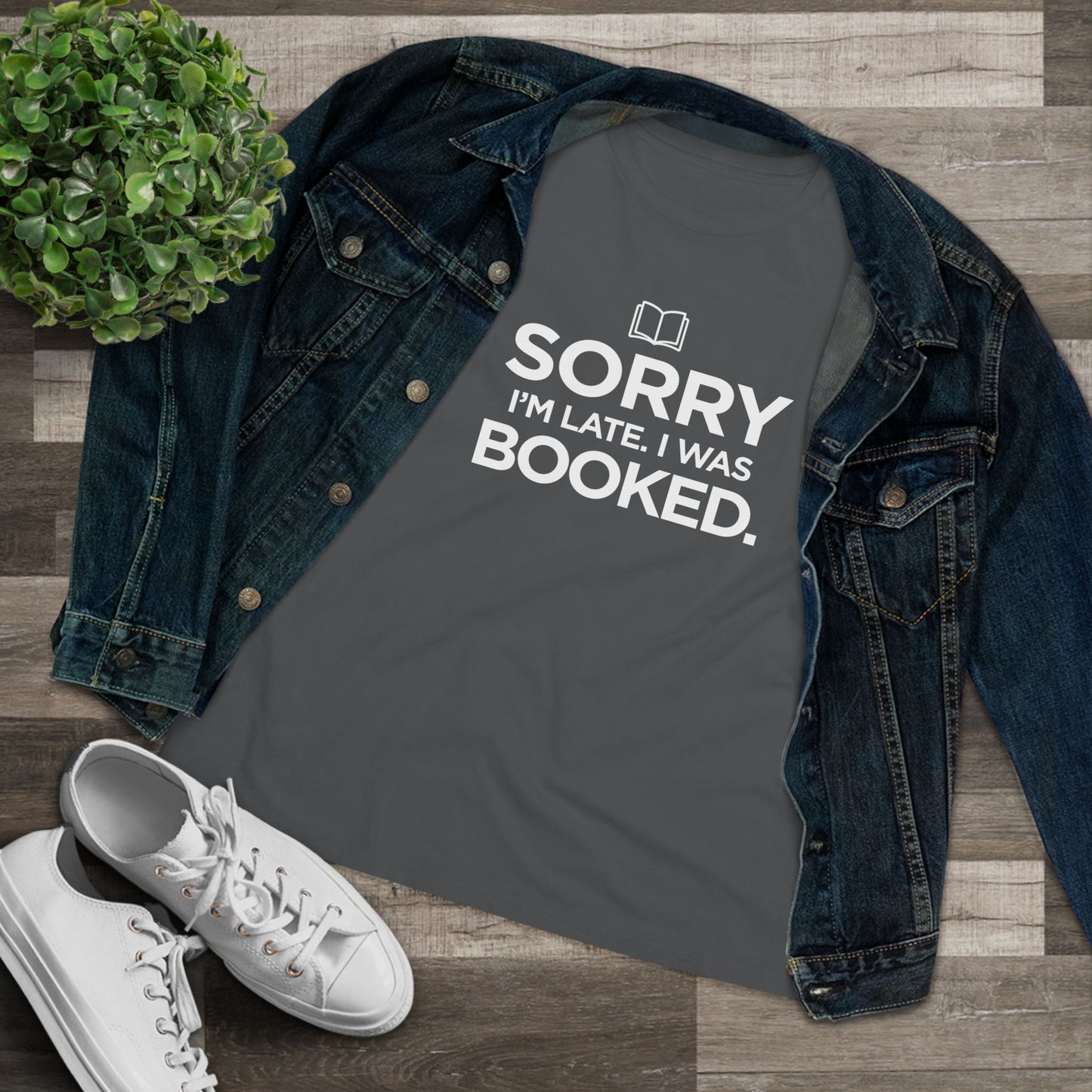 Sorry I'm Late, I was Booked - Women's Cotton Tee, dark colors