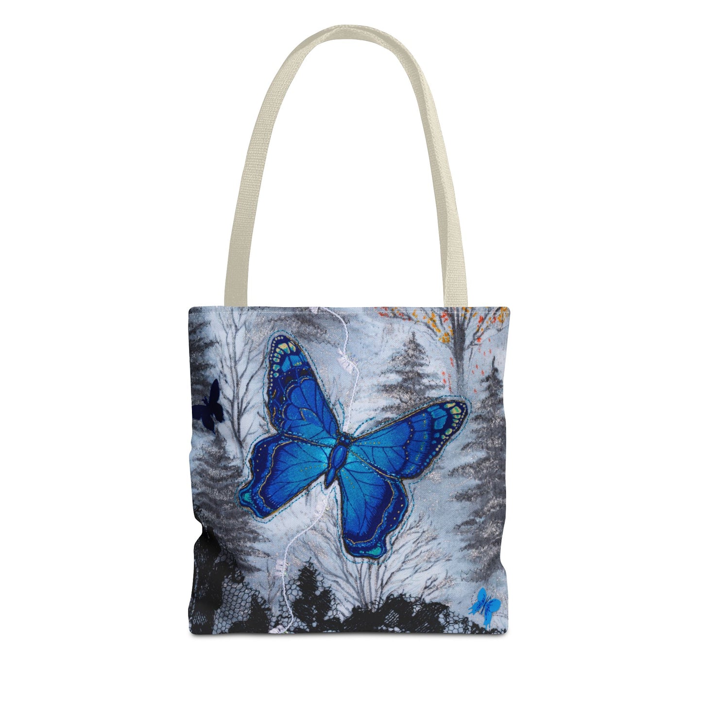 Blue Butterfly Artful Tote Bag