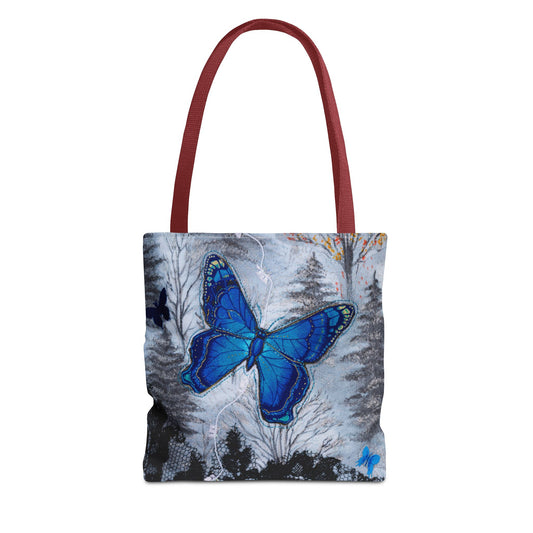 Blue Butterfly Artful Tote Bag