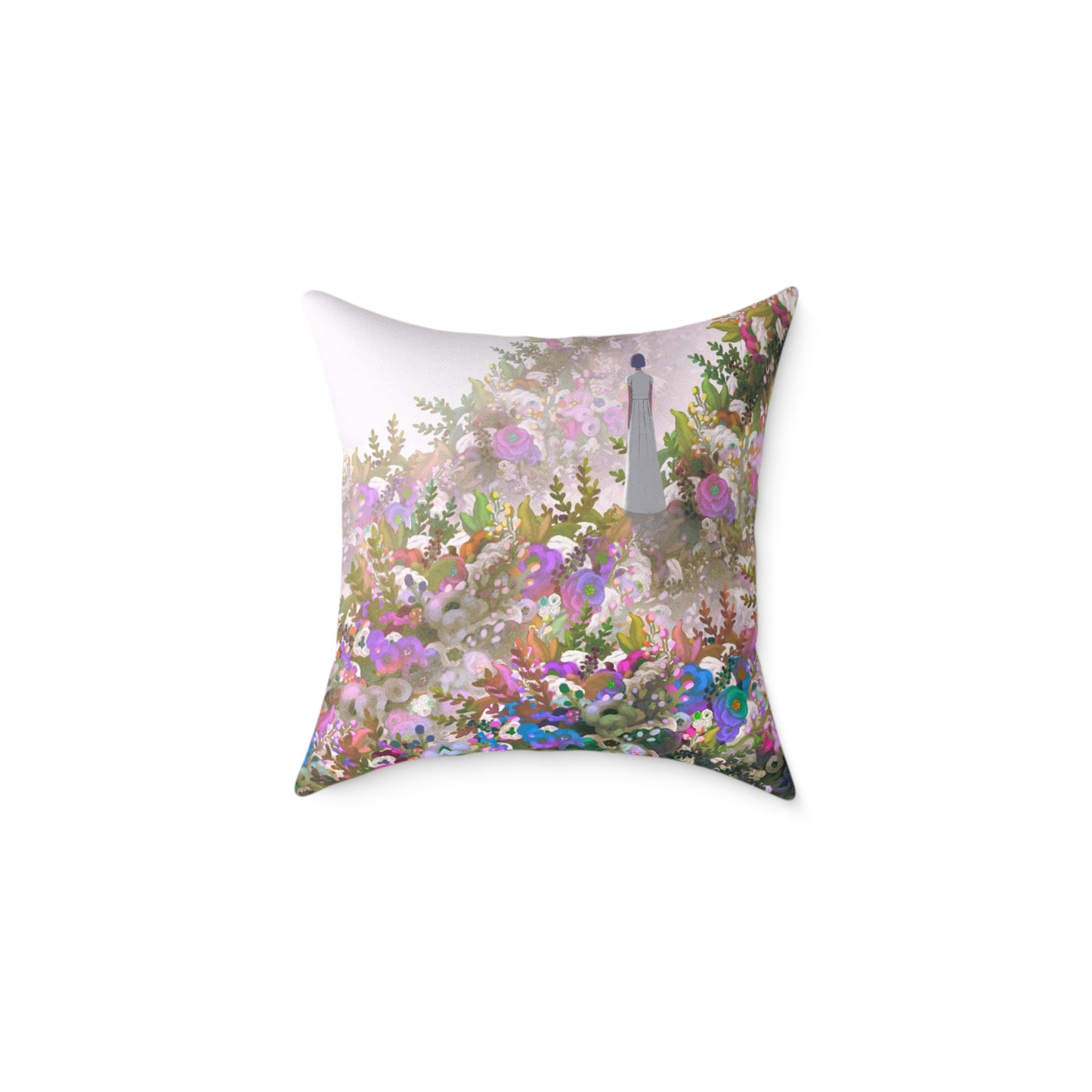 Floral Serenity Square Canvas Pillow