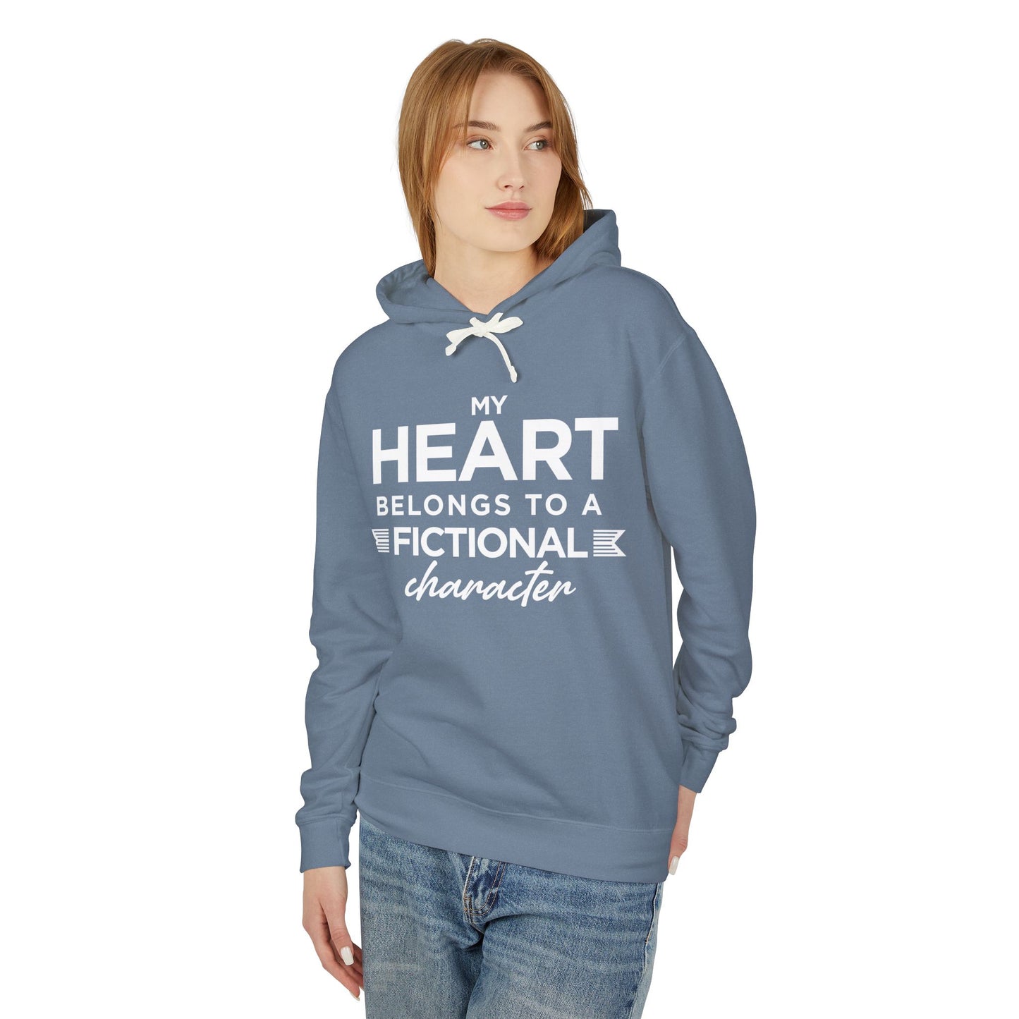 My Heart Belongs to a Fictional Character Unisex Lightweight Hoodie, Gift for Book Lovers, Cozy Sweatshirt for Fans, Perfect for All [...]