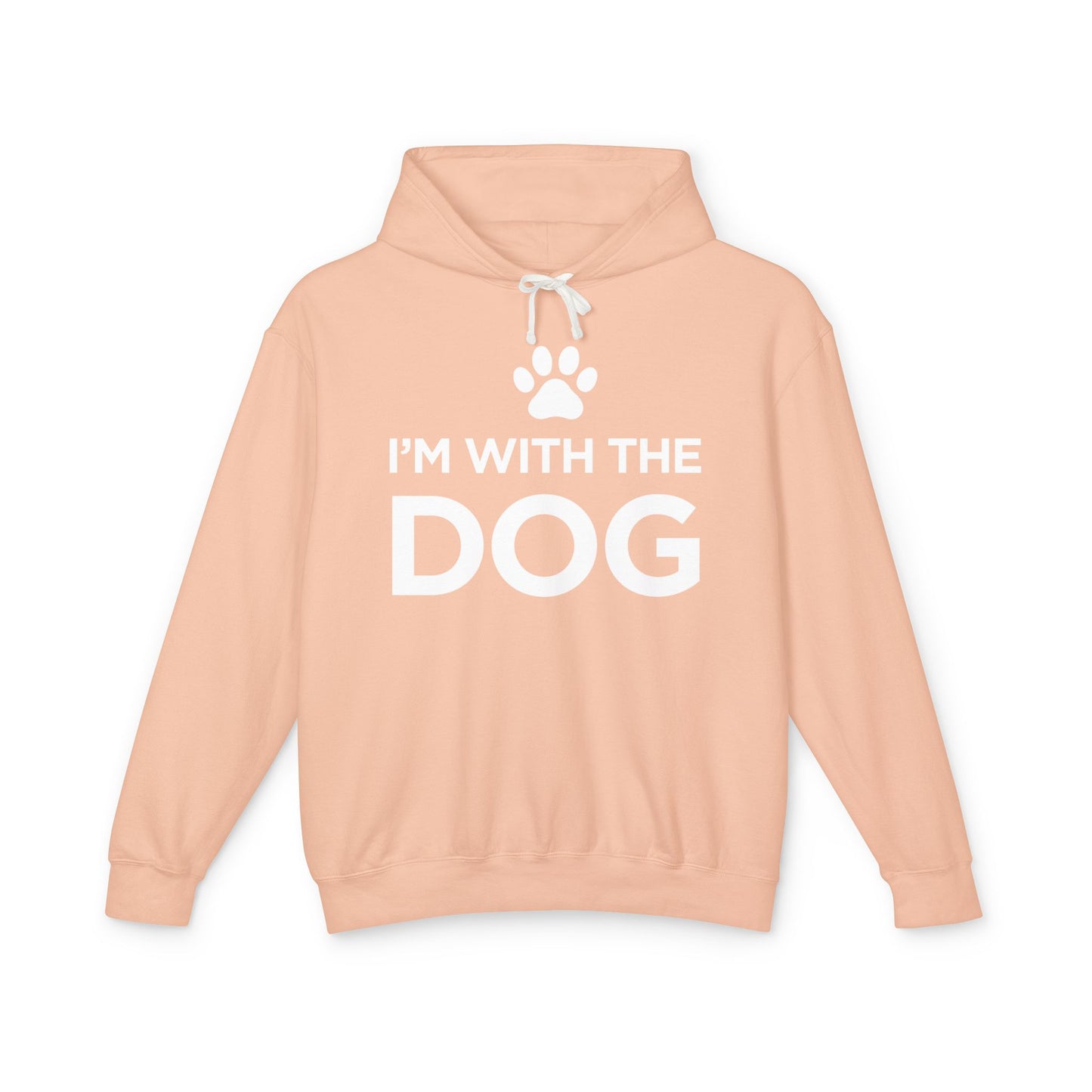 I'm with the Dog - Unisex Lightweight Hooded Sweatshirt