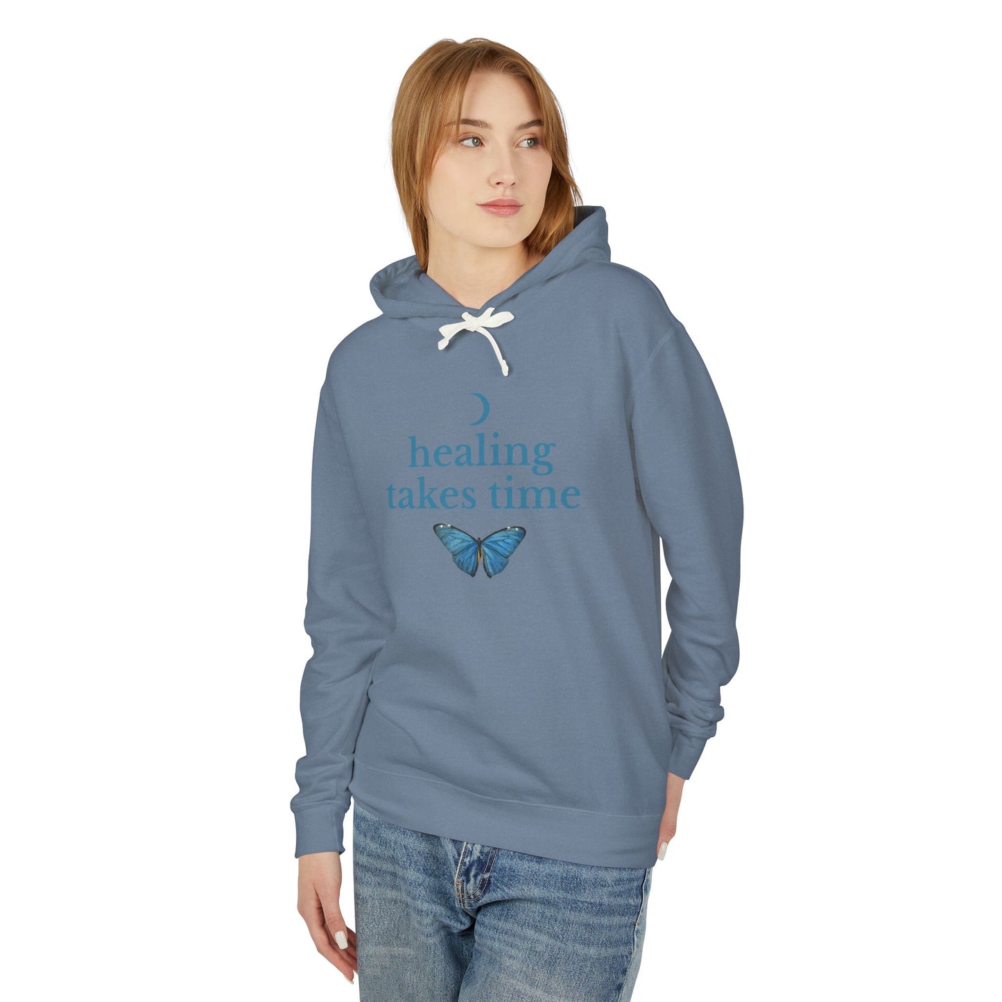 Healing Takes Time Unisex Lightweight Hoodie, Eco-Friendly