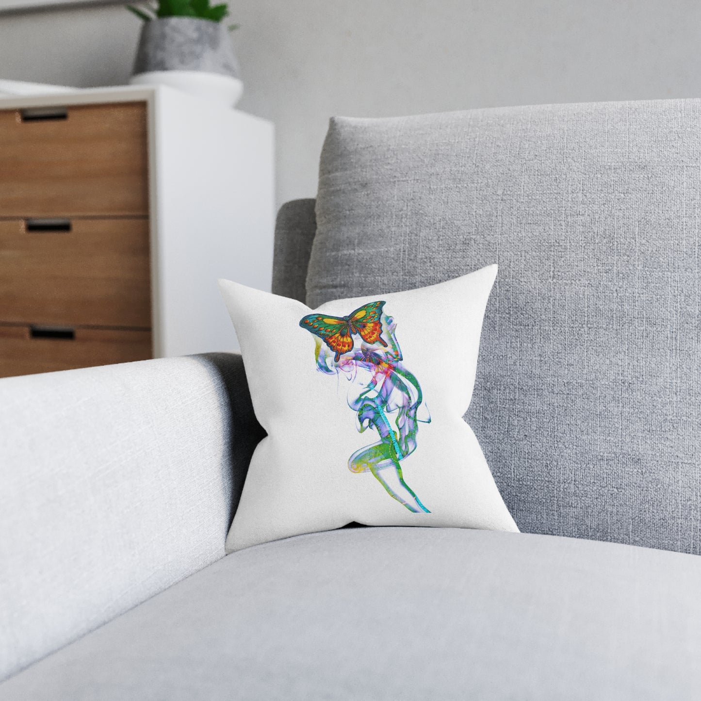 Dancing Butterfly Square Pillow