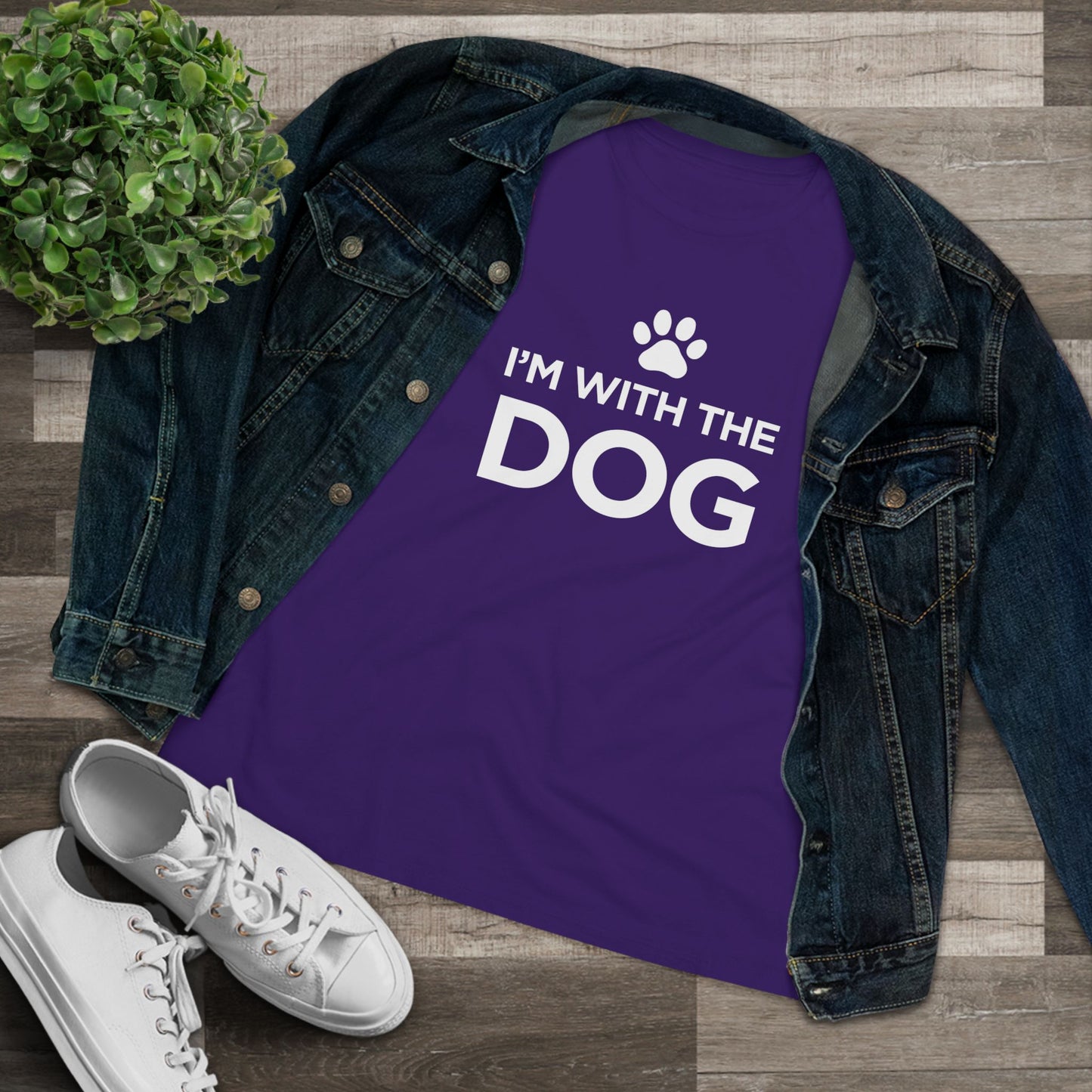 I'm with the Dog - Women's Cotton Tee
