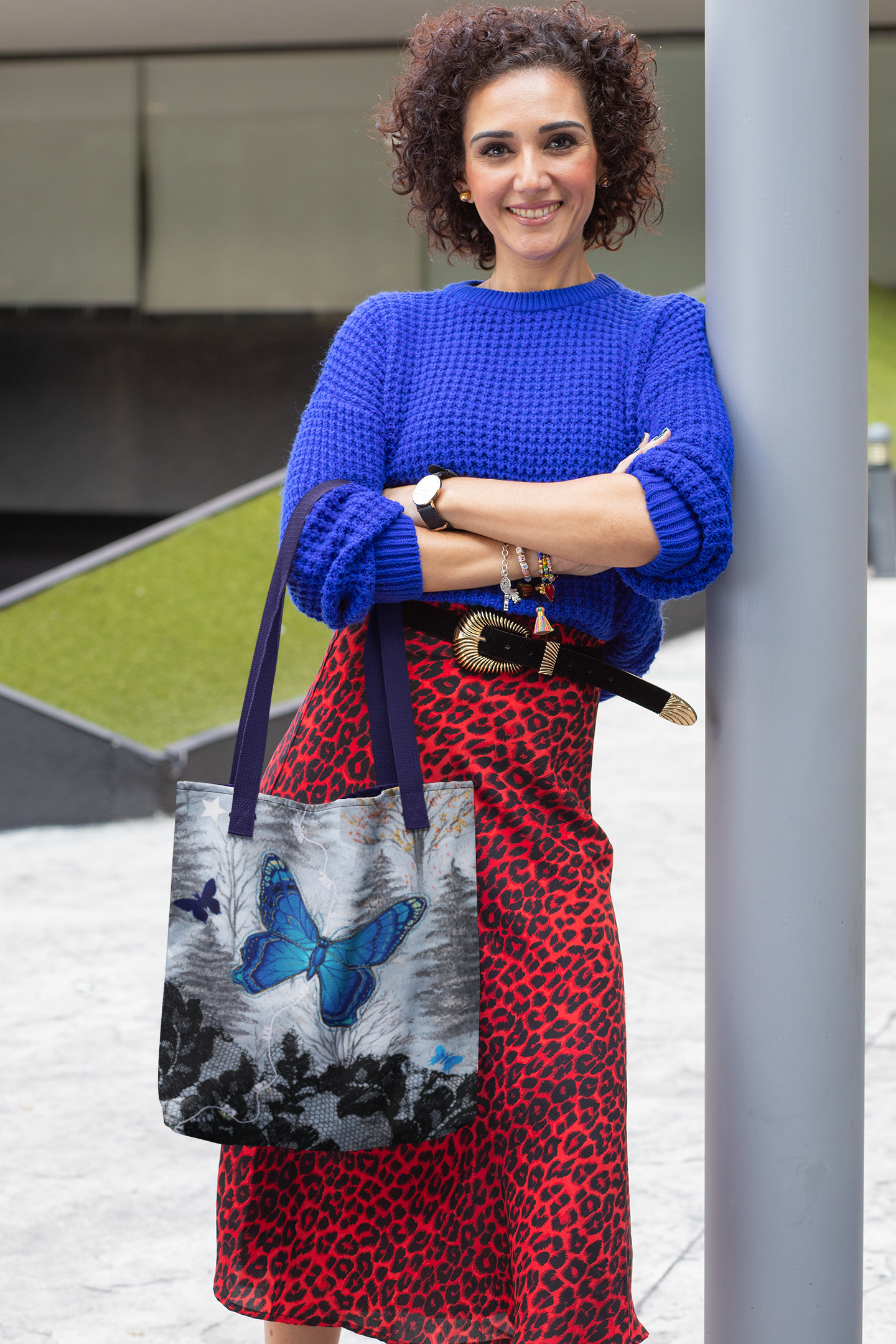 Blue Butterfly Artful Tote Bag