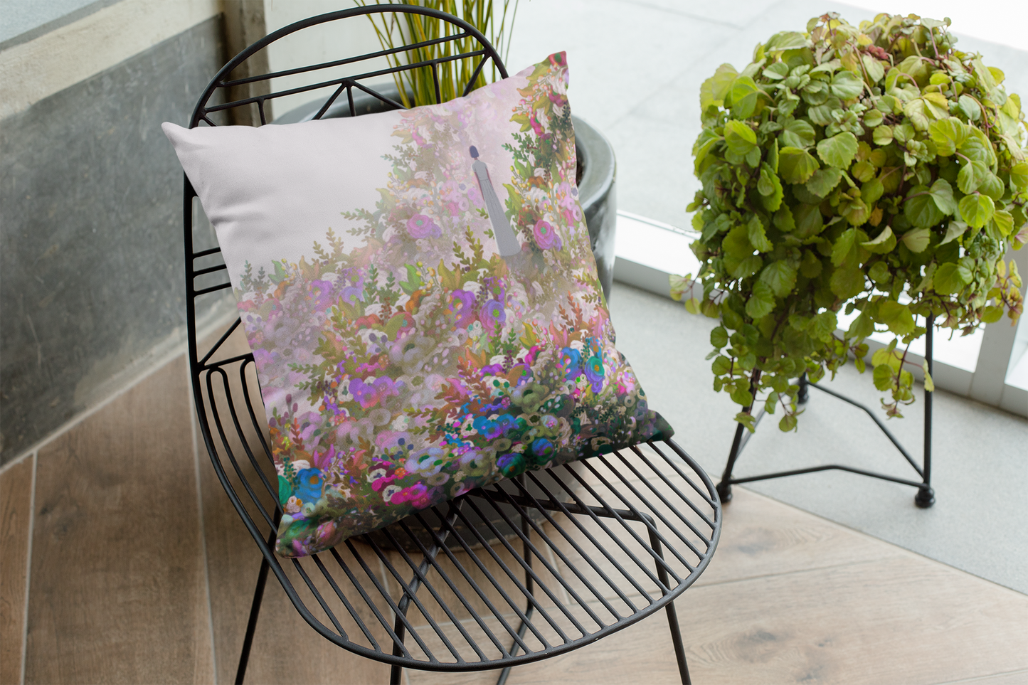 Floral Serenity Square Canvas Pillow