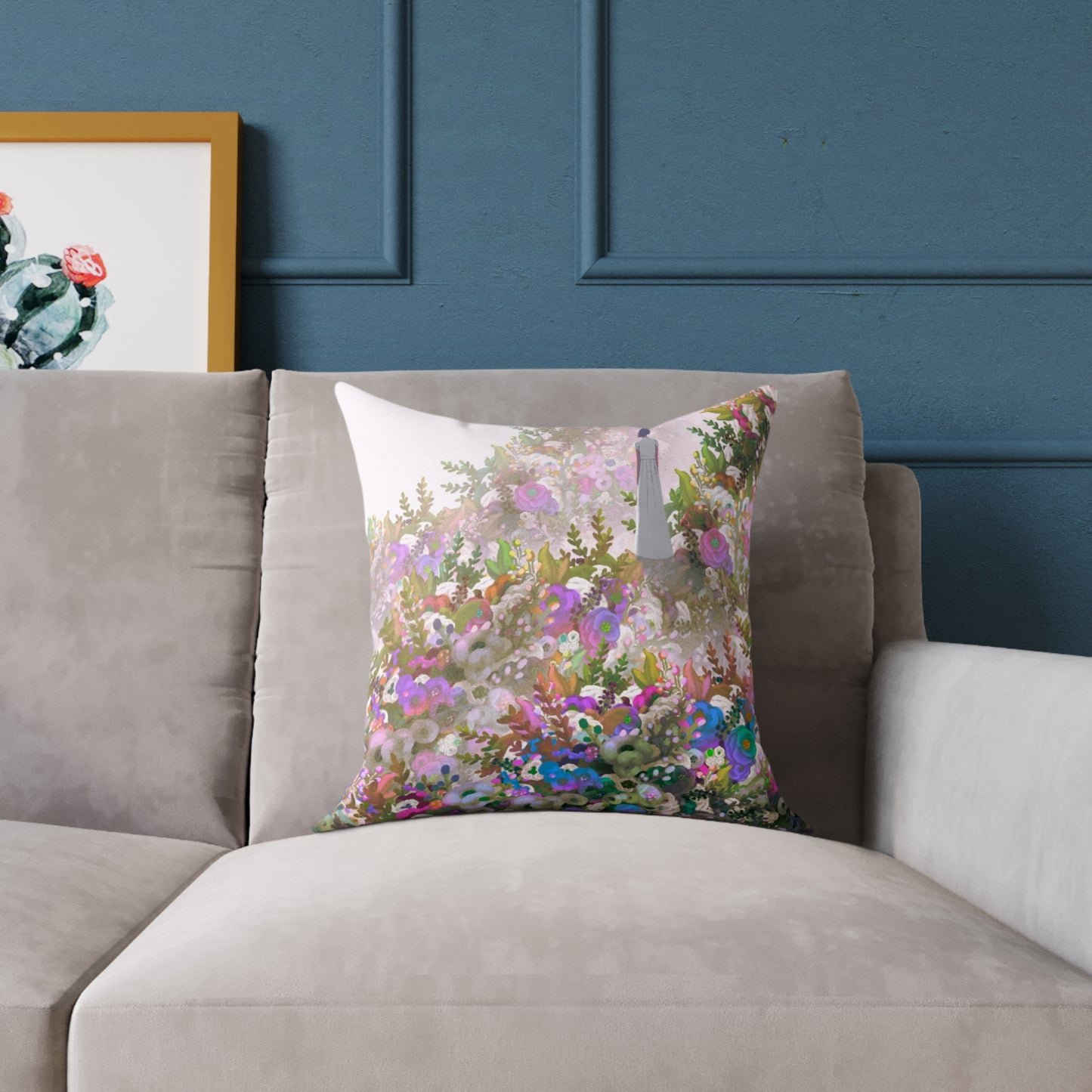 Floral Serenity Square Canvas Pillow