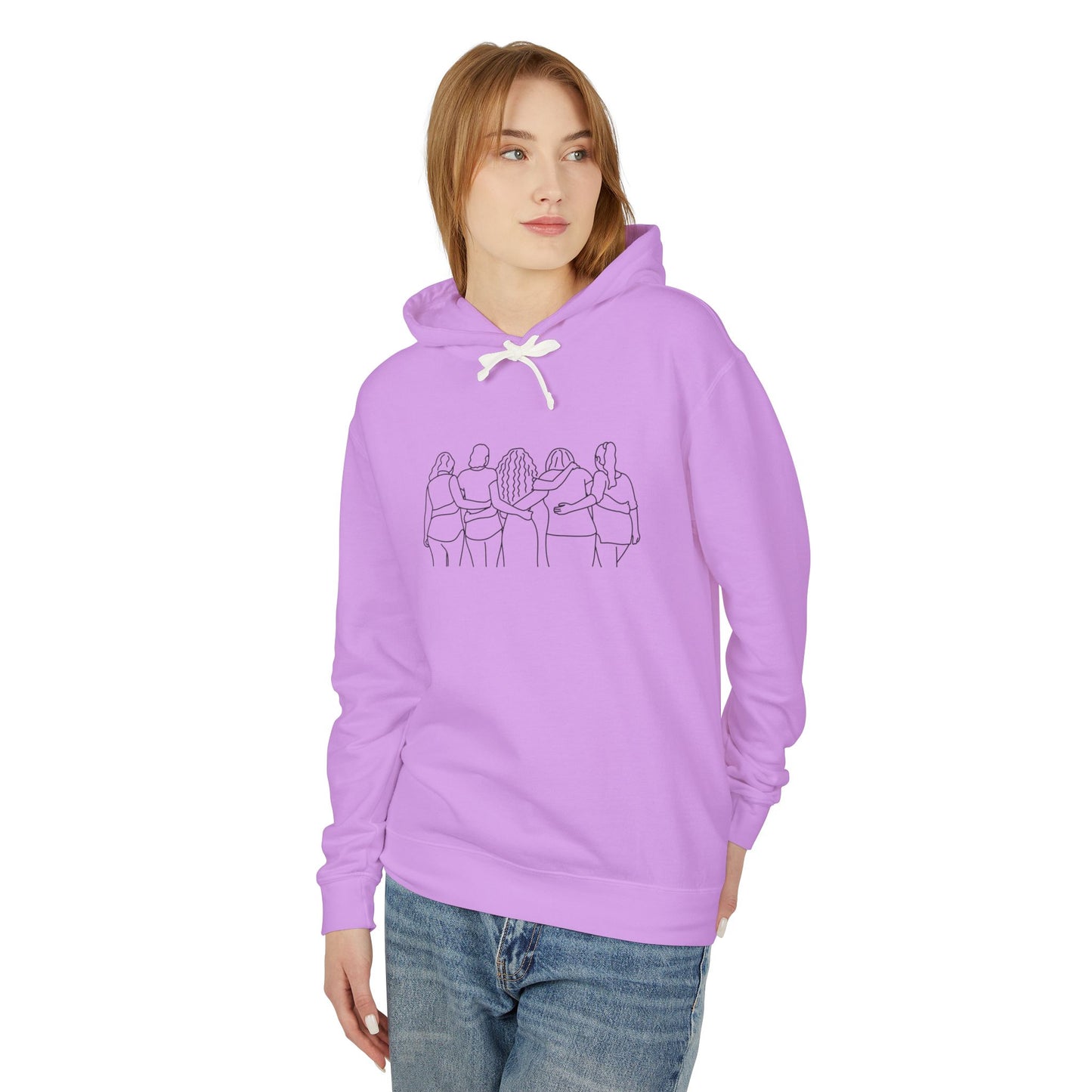 Women Friends Unisex Lightweight Hoodie, Eco-Friendly