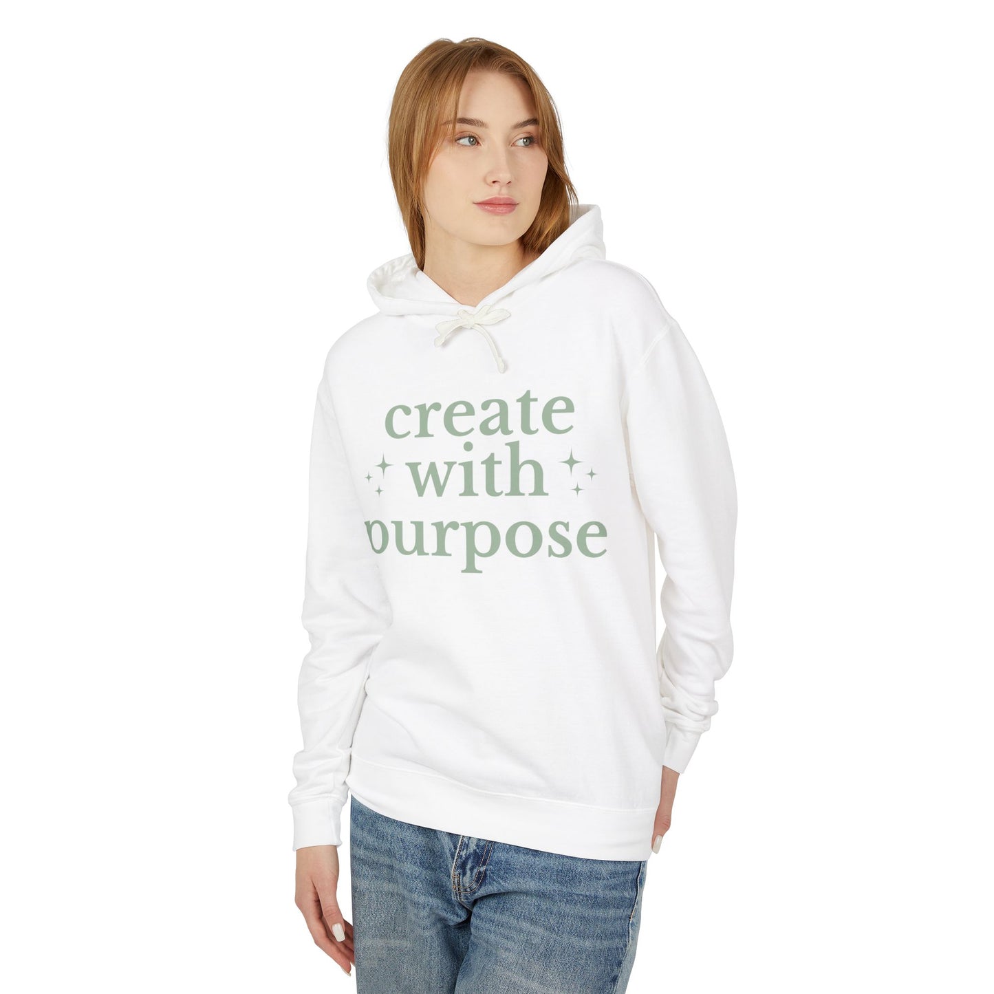 Create With Purpose Unisex Lightweight Hoodie, Eco-Friendly