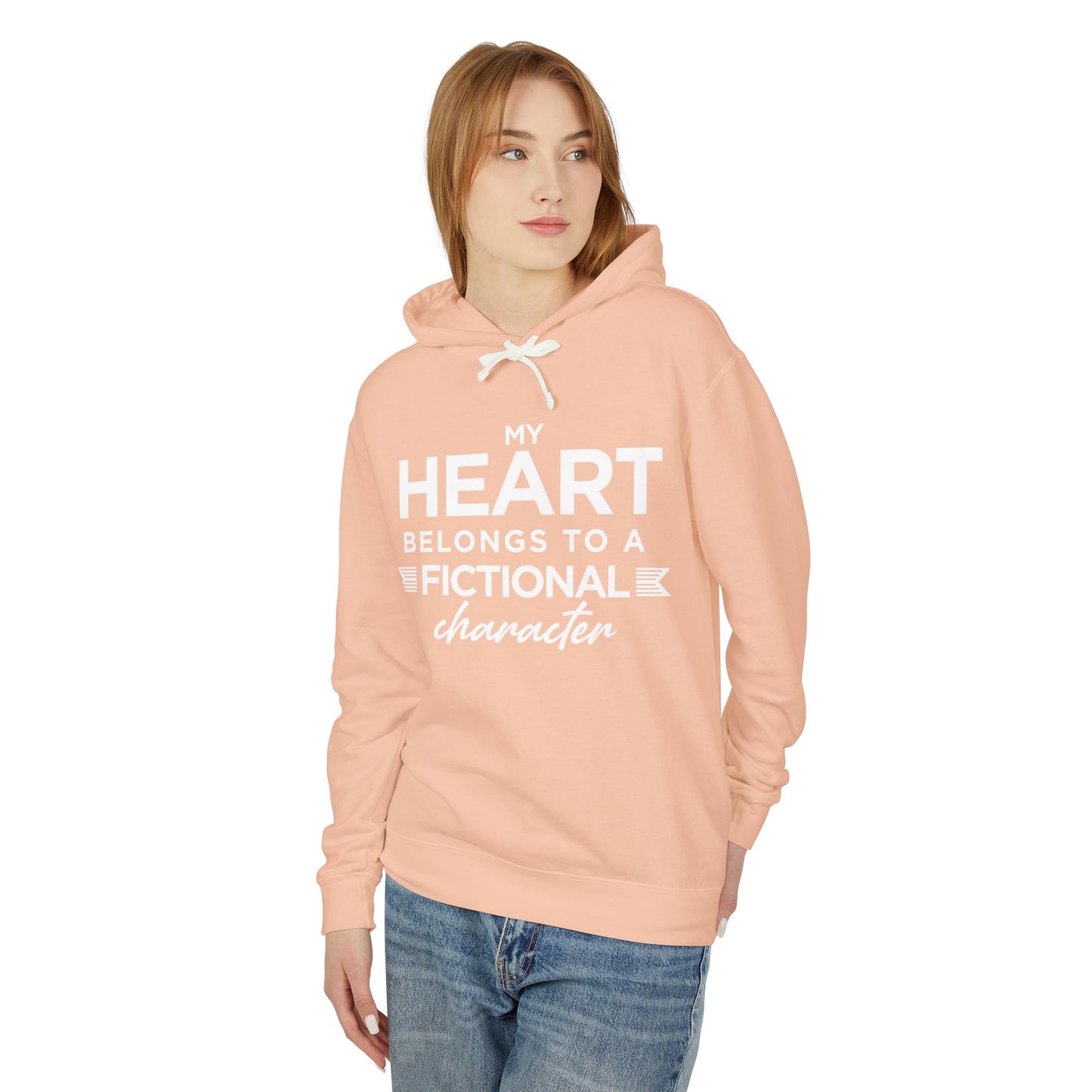 My Heart Belongs to a Fictional Character Unisex Lightweight Hoodie, Gift for Book Lovers, Cozy Sweatshirt for Fans, Perfect for All [...]