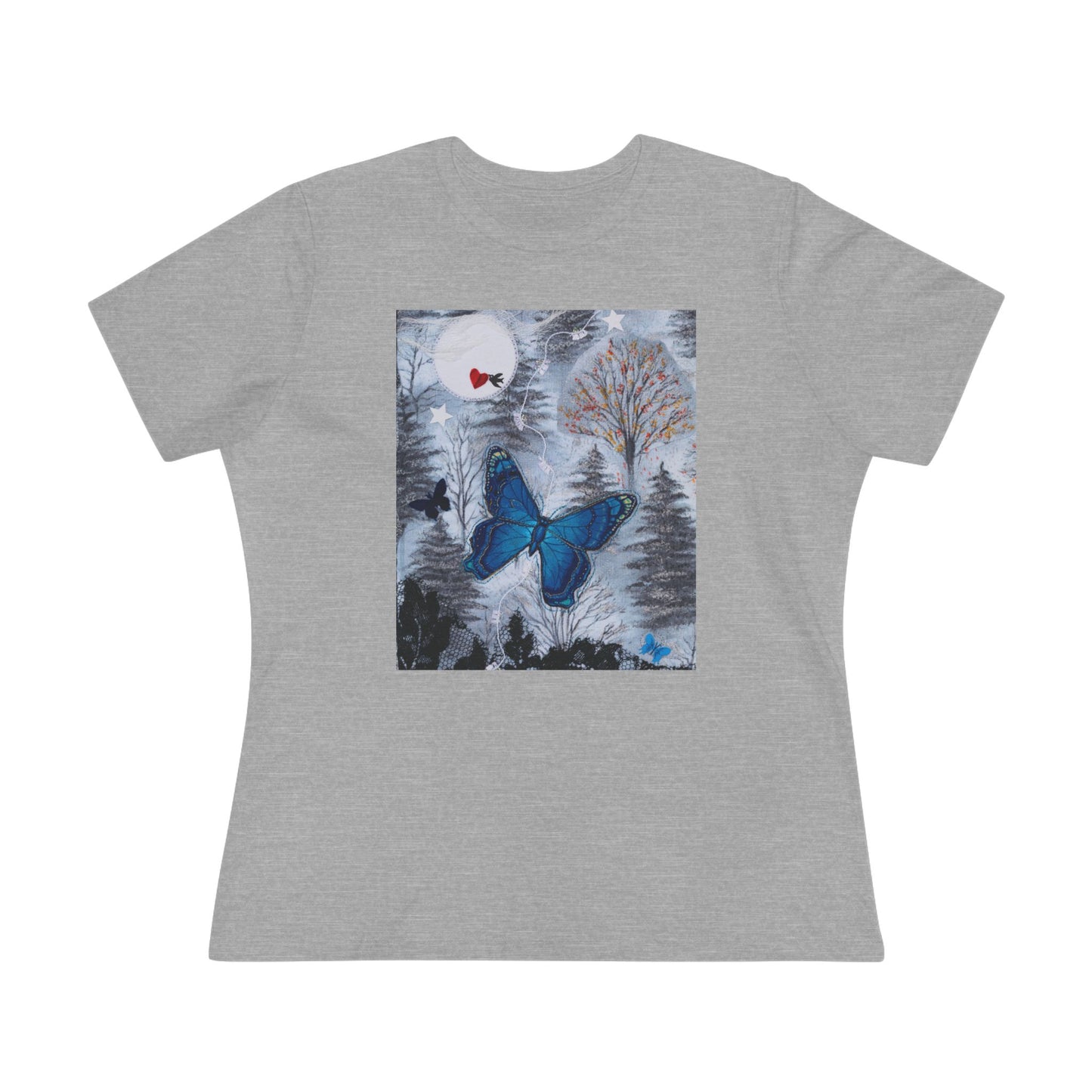 Blue Butterfly Artful Tee - Butterfly Dreamscape