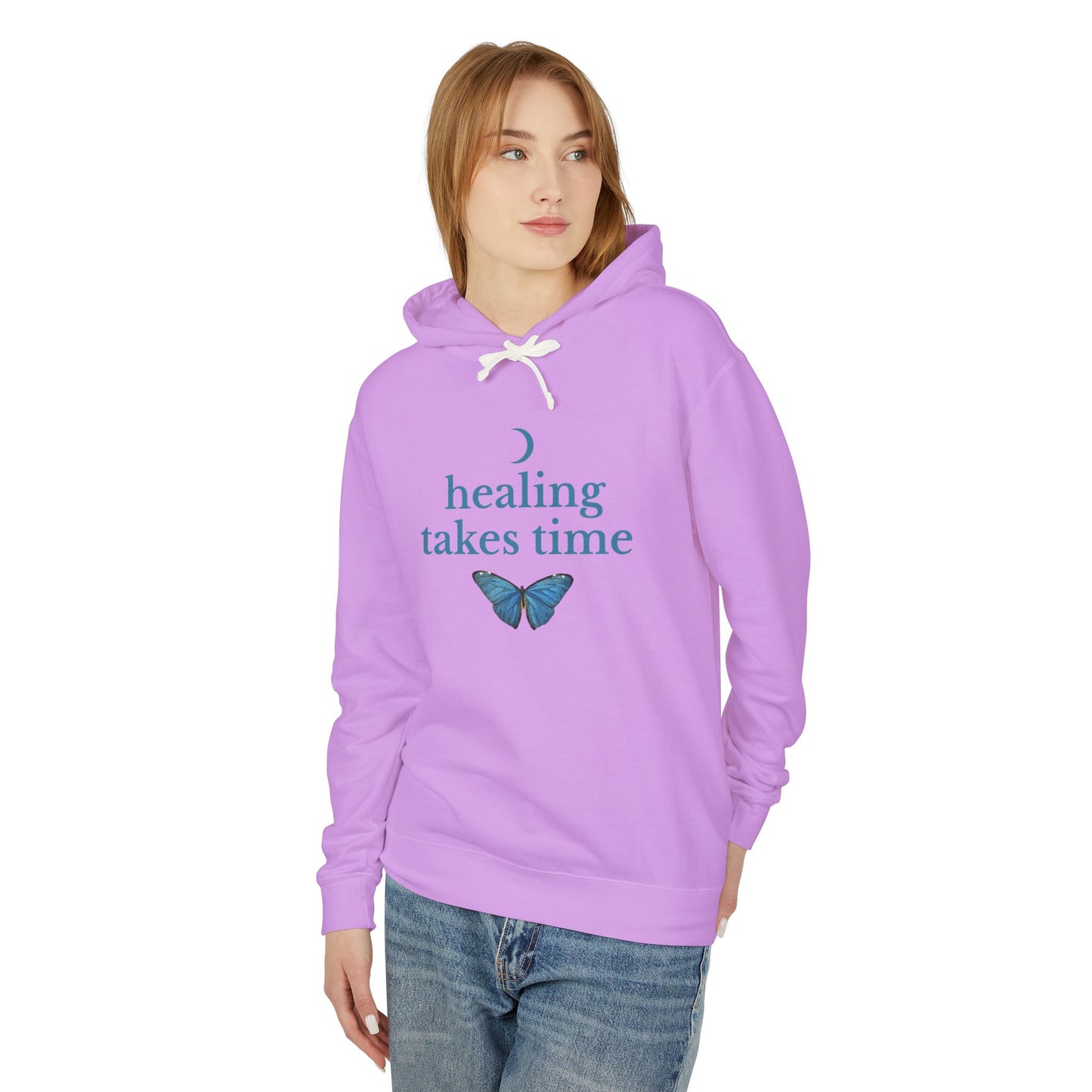 Healing Takes Time Unisex Lightweight Hoodie, Eco-Friendly