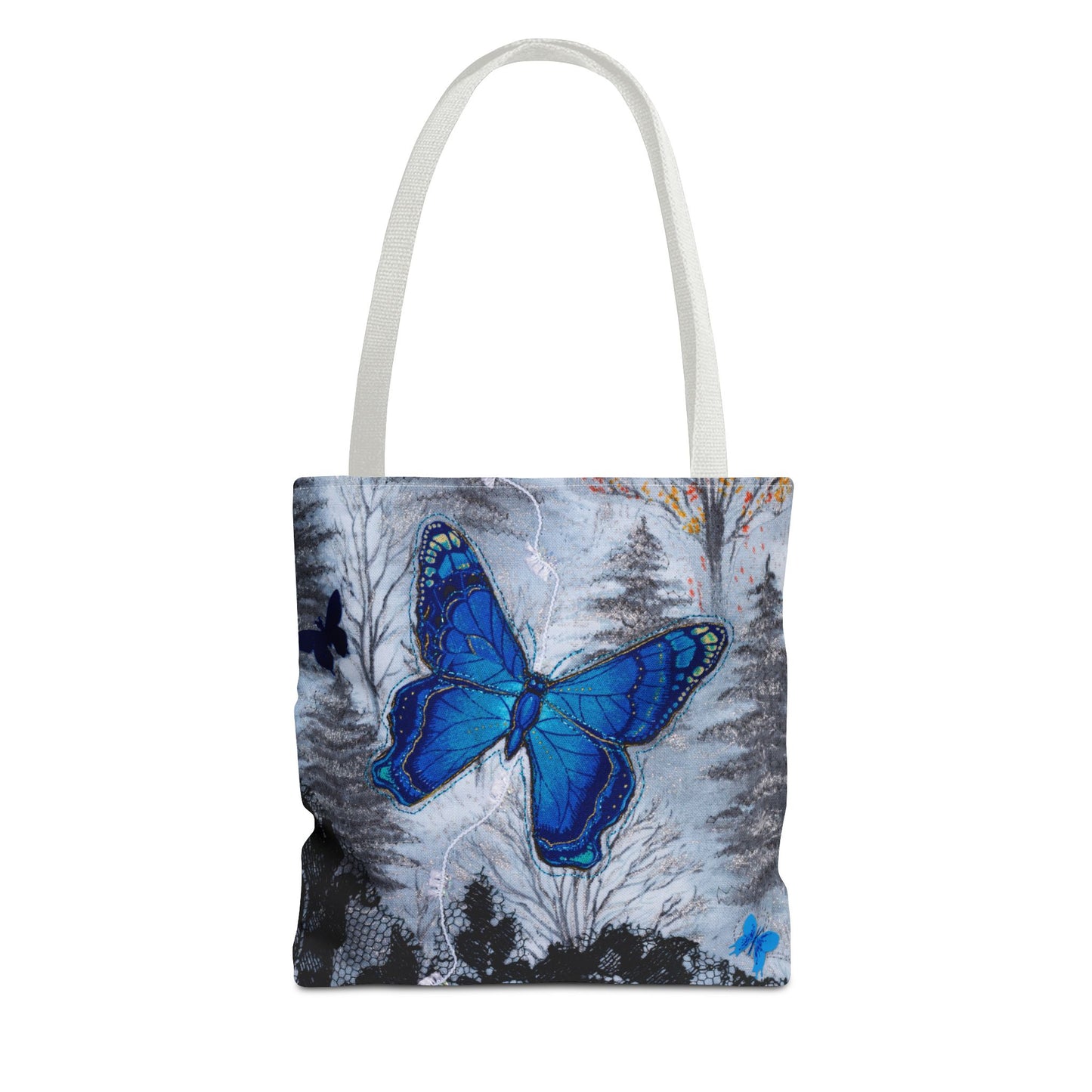 Blue Butterfly Artful Tote Bag