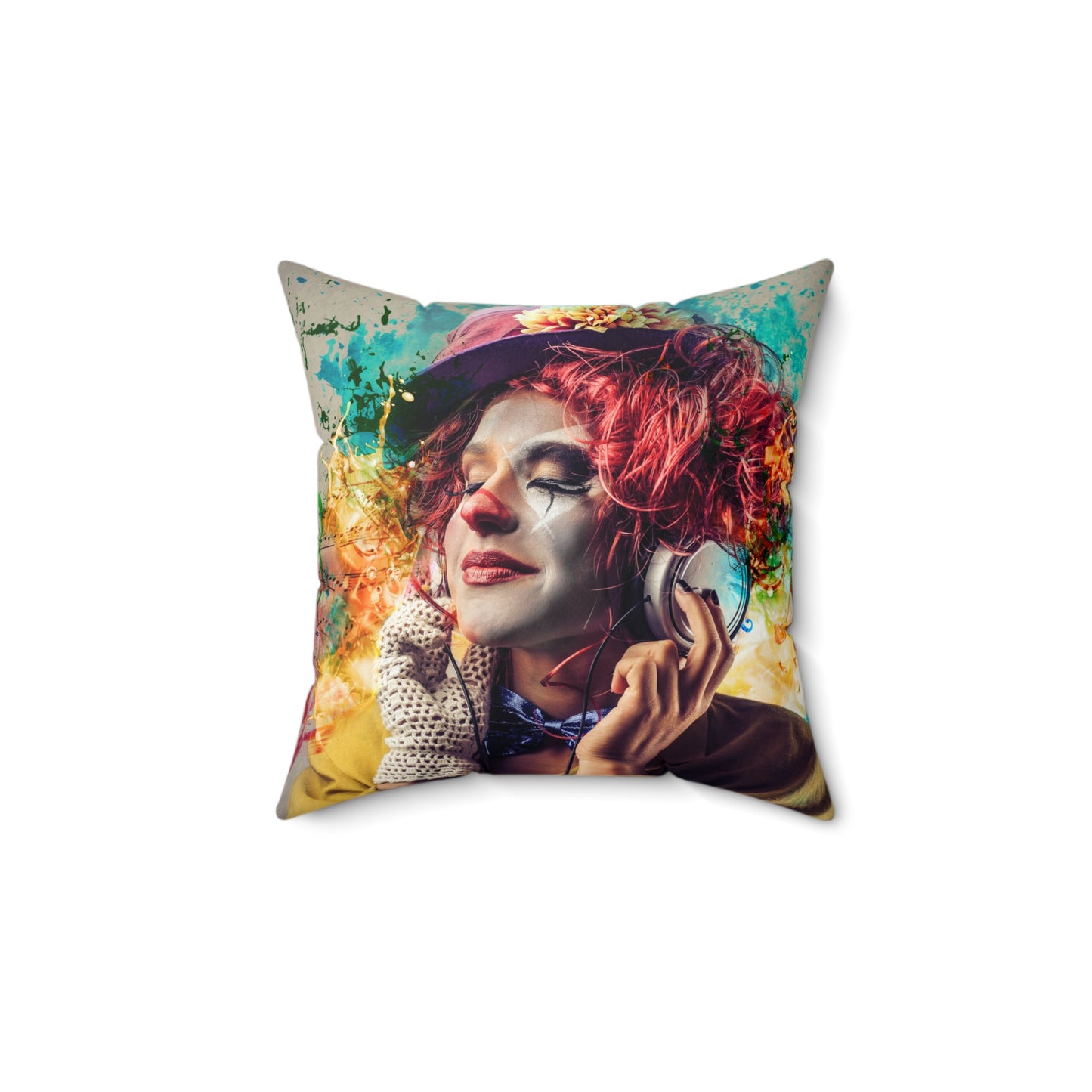 Express Yourself - Colorful Clown Art Pillow