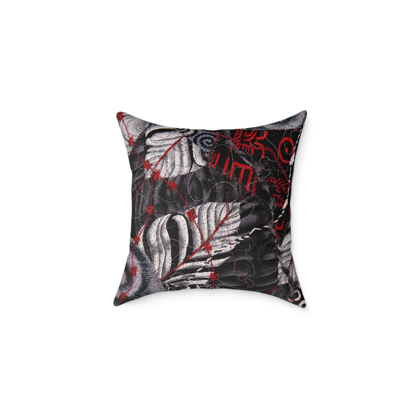 Winter Leaf Square Poly Canvas Pillow