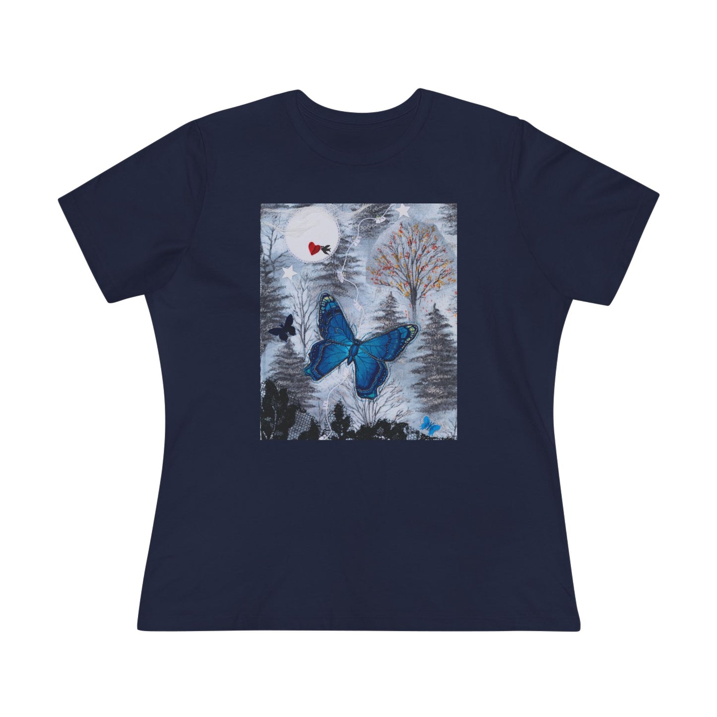Blue Butterfly Artful Tee - Butterfly Dreamscape