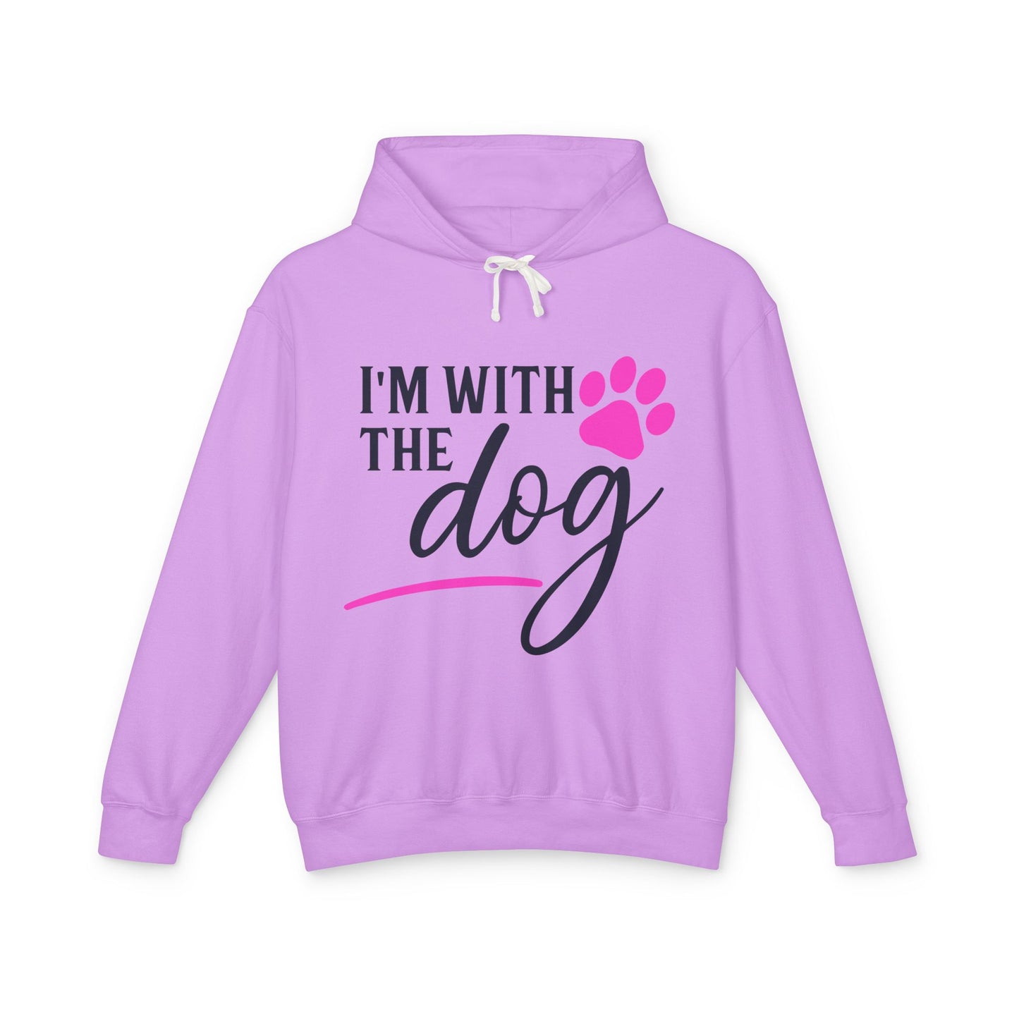 I'm with the Dog Pink Pawprint - Cozy Unisex Hoodie for Every Occasion