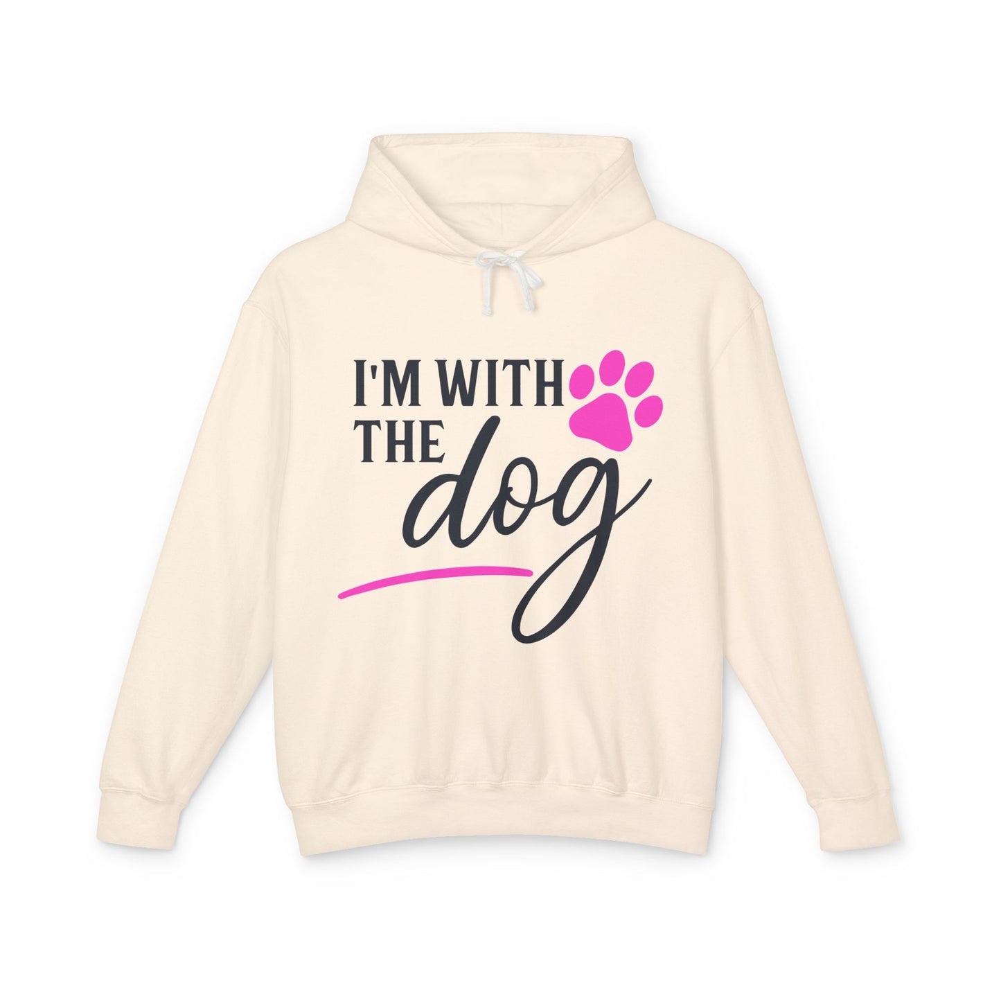 I'm with the Dog Pink Pawprint - Cozy Unisex Hoodie for Every Occasion