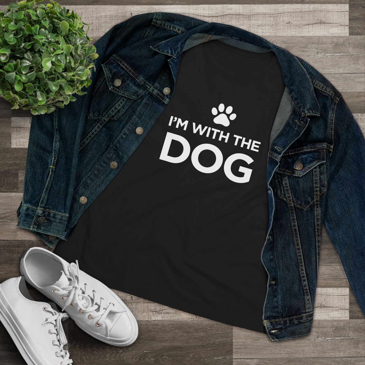 I'm with the Dog - Women's Cotton Tee
