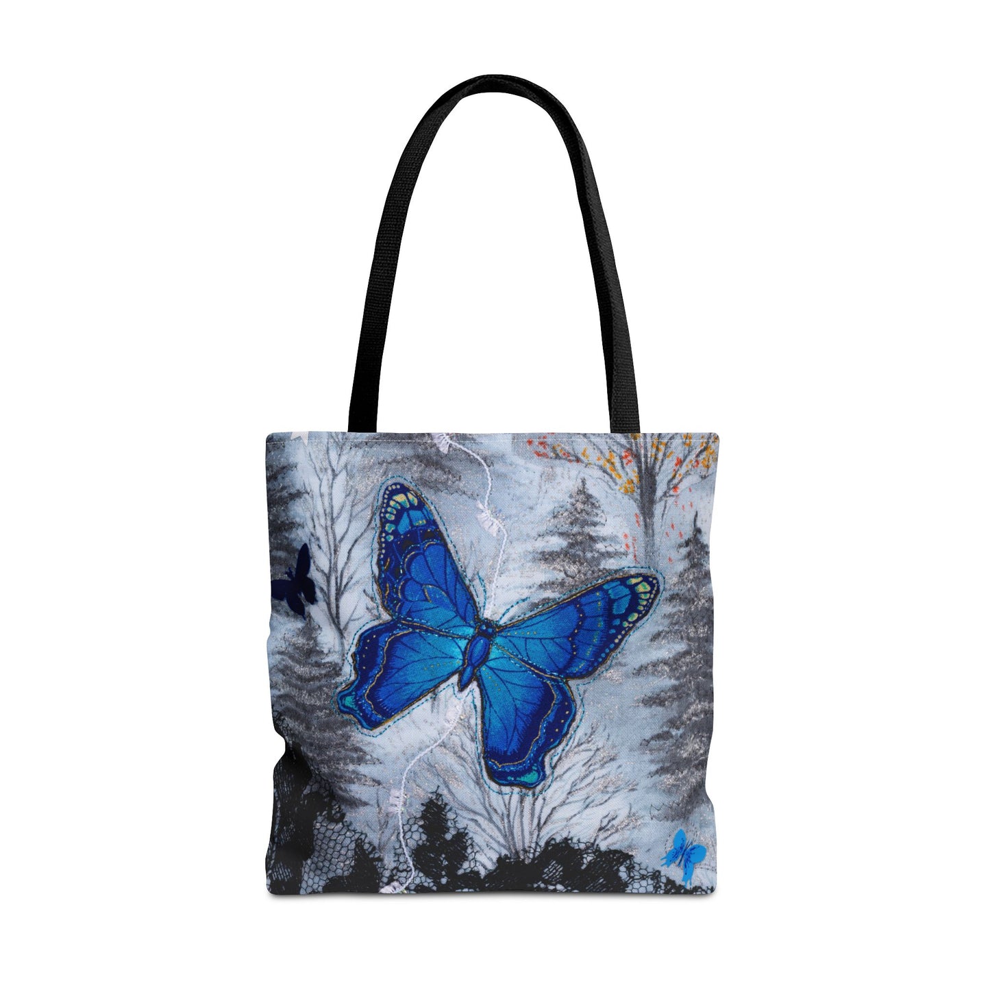 Blue Butterfly Artful Tote Bag