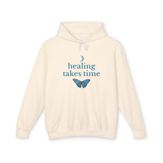Healing Takes Time Unisex Lightweight Hoodie, Eco-Friendly