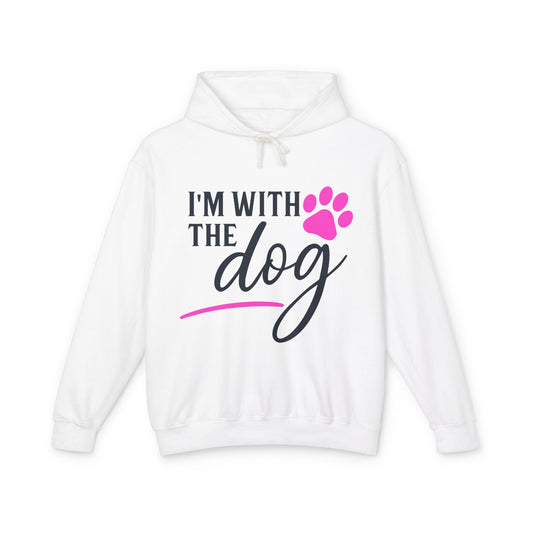 I'm with the Dog Pink Pawprint - Cozy Unisex Hoodie for Every Occasion