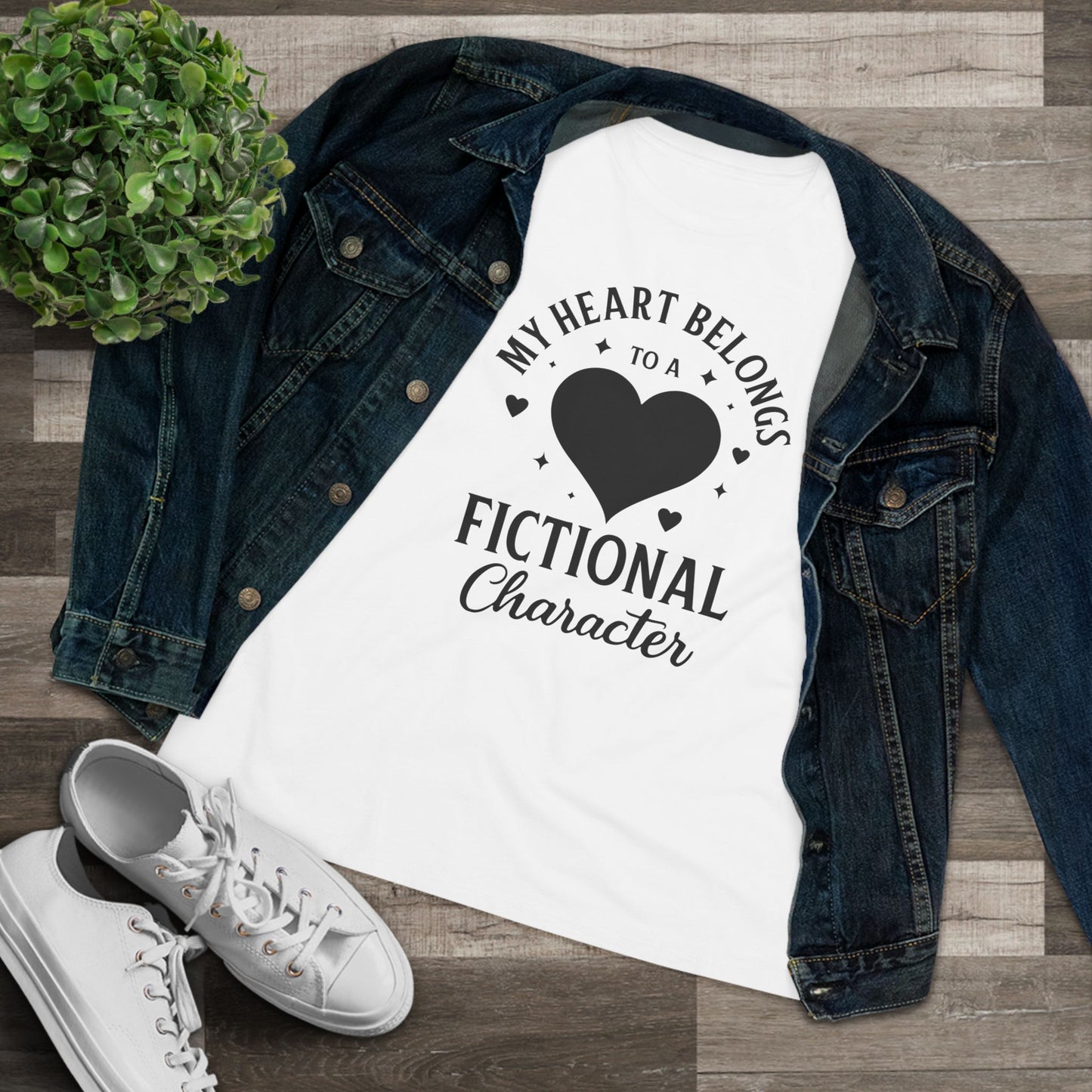 My Heart Belongs to a Fictional Character - Women's Cotton Tee, light colors